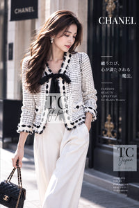 CHANEL 05S white black tweed cardigan jacket m4