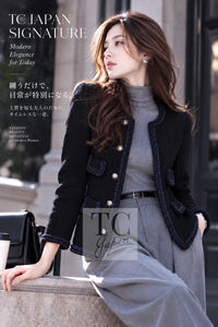 CHANEL 13A black navy trim tweed silk wool women's jacket m5