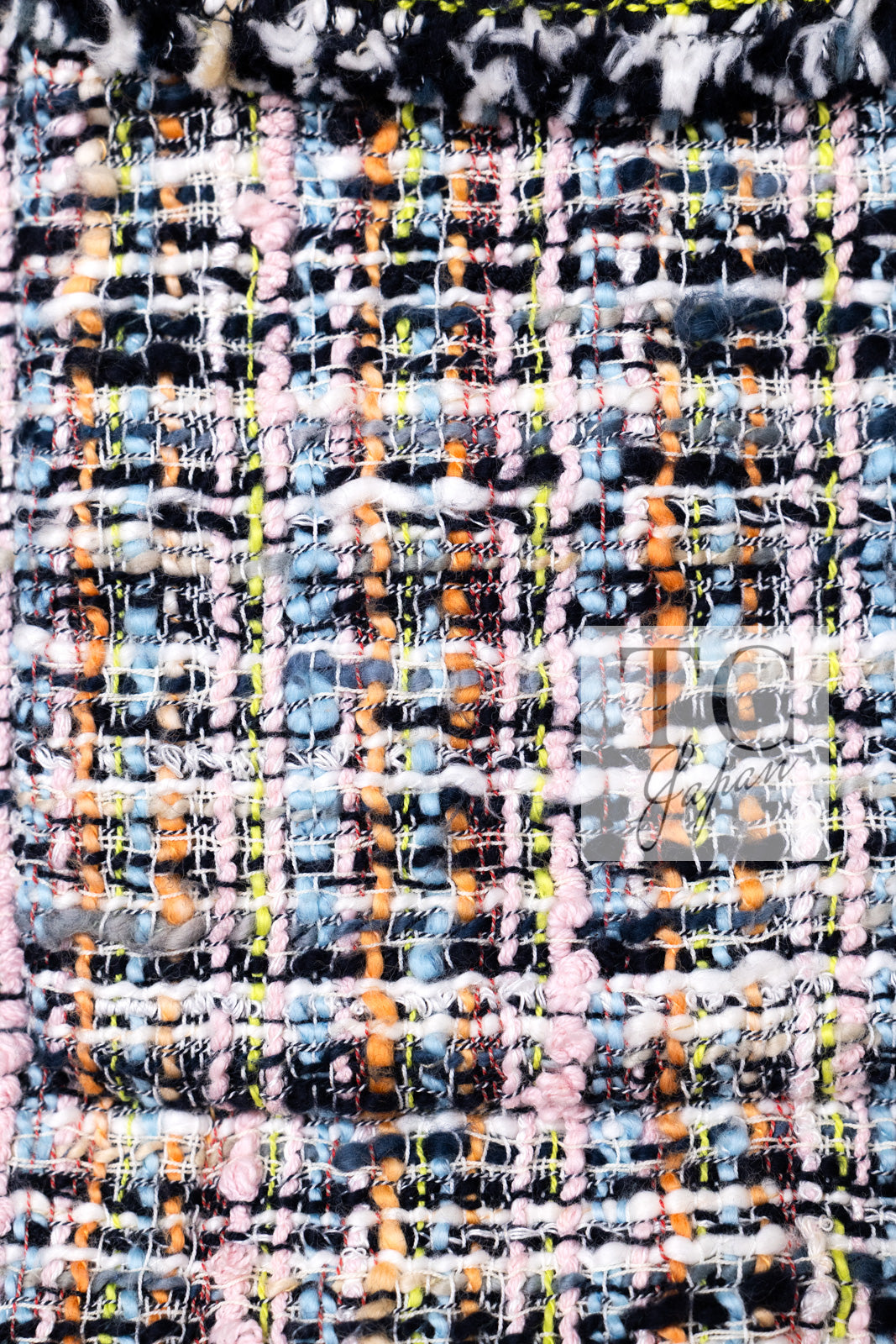 CHANEL 04S Blue Pink Black Multi Color Tweed Zip-Up Blouson Jumper Setup Skirt 42 | US