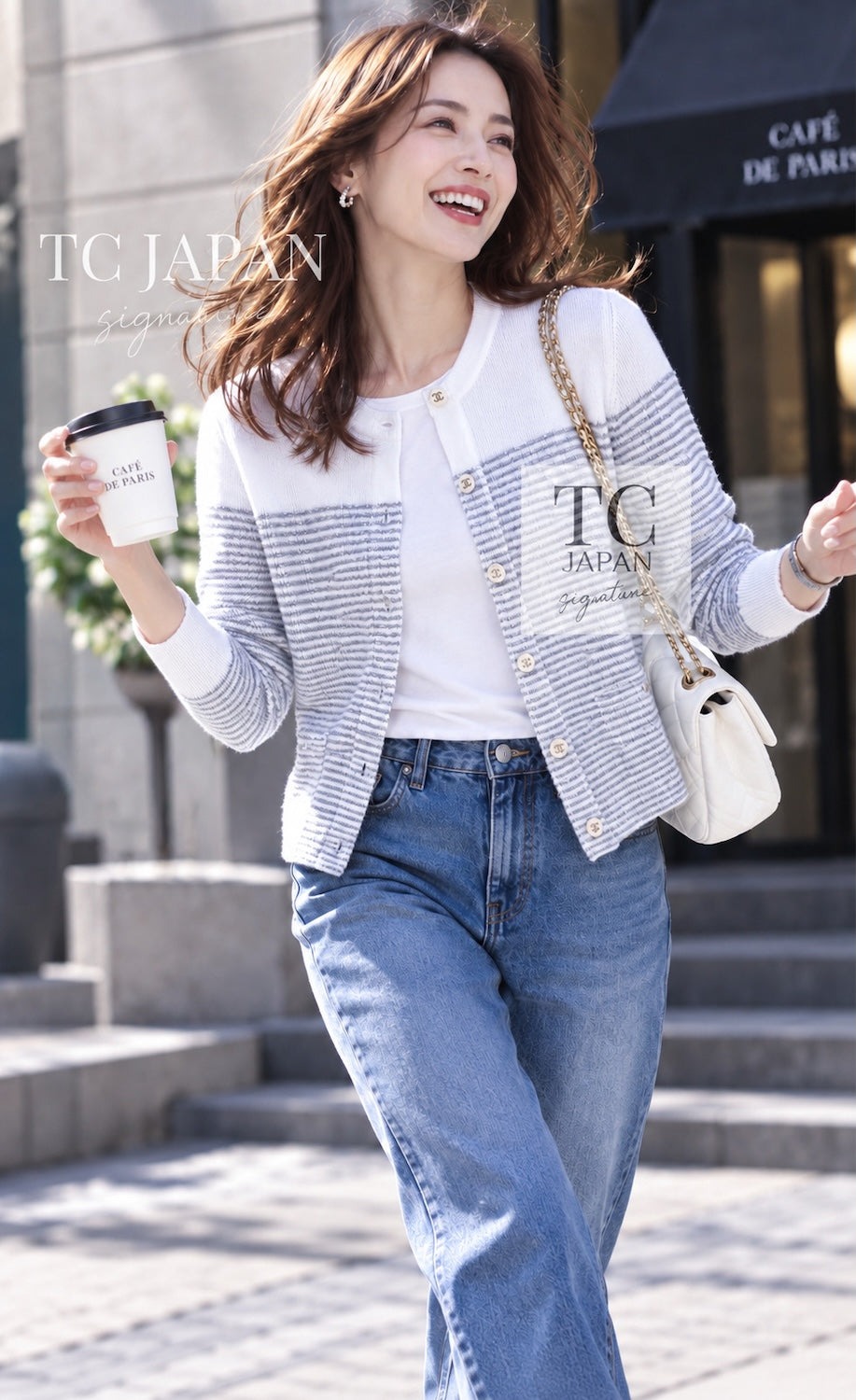 CHANEL 2024 24 COCO Beach White Silver CC Logo Buttons Knit Cardigan 13