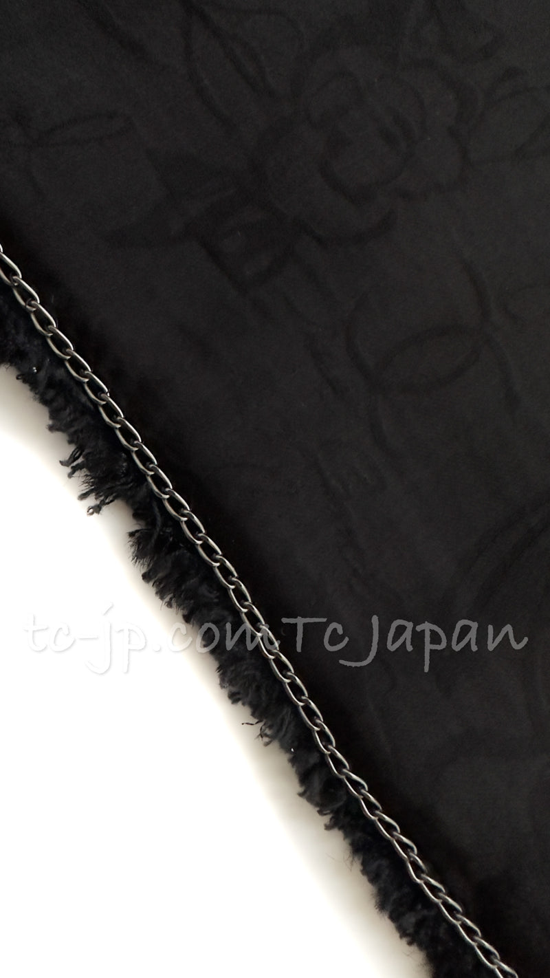 CHANEL 07S Black Satin Bow Sequin Jacket 46 シャネル ブラック・リボン・スパンコール・ジャケット
