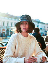 CHANEL hat Women Mini CC logo all-over print bucket hat シャネル ハット レディース ミニCCロゴ 総柄 バケットハット 帽子