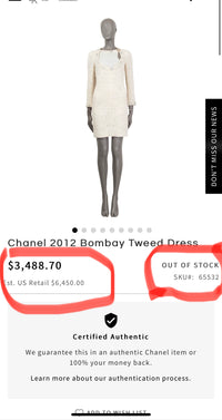 CHANEL 12PF Paris Bombay Ivory Silver Dress 34 シャネル アイボリー・シルバー・ツイード・ワンピース 即発 - TC JAPAN