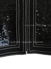 CHANEL 13C Black Sequins Cropped Party Zipper Jacket Keira Knightley 34 36 シャネル ブラック スパンコール クロップド丈 パーディー ジッパー ジャケット キーラ・ナイトレイ 着用 即発 - TC JAPAN