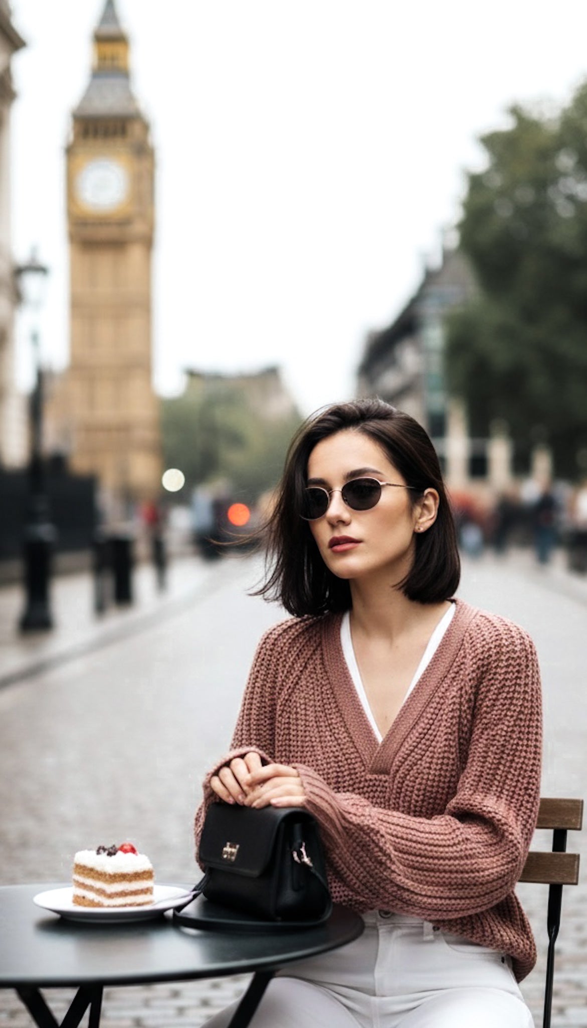 INTERMIX Brown Orange V-neck Long Sleeve Wool Alpaca Knit Sweater US S インターミックス ブラウン・ニット・セーター 日本9-11/  新品同様　即発 - TC JAPAN