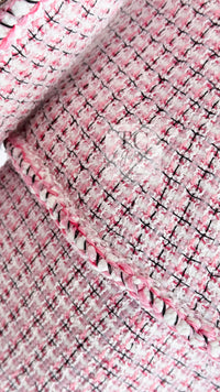 CHANEL 14S Pink White Cotton Collarless Double Jacket 34 シャネル ピンク ホワイト コットン ノーカラー ダブル ジャケット 即発 - TC JAPAN
