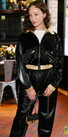 CHANEL 23C Black Gold Blouson Riders Jacket 36 シャネル ブラック ゴールド ライダース ブルゾン ジャケット 即発