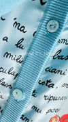 DOLCE & GABBANA Blue Pasta Knit Silk Cardigan 36 38 ドルチェ アンド ガッバーナ・パスタ・ニット・シルク・カーディガン 即発