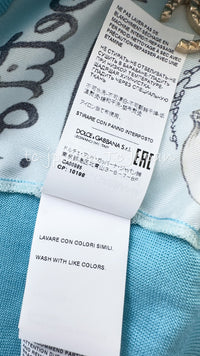 DOLCE & GABBANA Blue Pasta Knit Silk Cardigan 36 38 ドルチェ アンド ガッバーナ・パスタ・ニット・シルク・カーディガン 即発