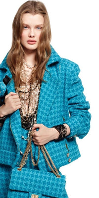 CHANEL 19A Blue Riders Wool Tweed Jacket 38 40 シャネル ブルー ライダース ウール ツイード ジャケット 即発