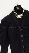 CHANEL 13C Black Knit Cotton Cardigan 36 シャネル ブラック・ニット・カーディガン