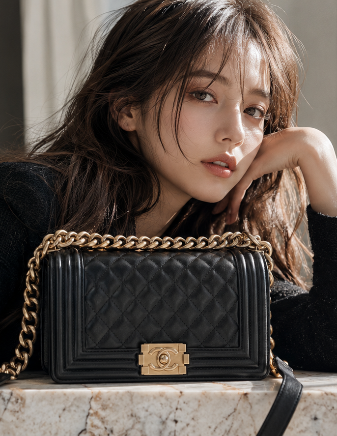 シャネルCHANEL BOY限定チェーンハンドル ボーイ 超美品　カード・箱付き シャネル ボーイ シャネル バッグ CHANEL 25 レザー チェーン