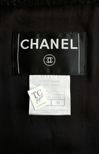 CHANEL 06PF Black Ivory Trim Boucle Wool Tweed Jacket 38 シャネル ブラック アイボリー トリミング ブークレ ウール ツイード ジャケット 即発