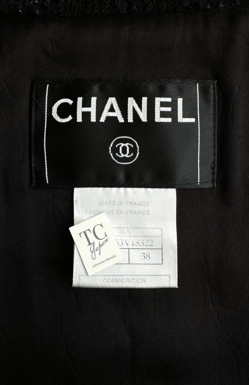 CHANEL 06PF Black Ivory Trim Boucle Wool Tweed Jacket 38 シャネル ブラック アイボリー トリミング ブークレ ウール ツイード ジャケット 即発