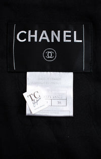 CHANEL 06PF Black Ivory Trim Boucle Wool Tweed Jacket 38 シャネル ブラック アイボリー トリミング ブークレ ウール ツイード ジャケット 即発