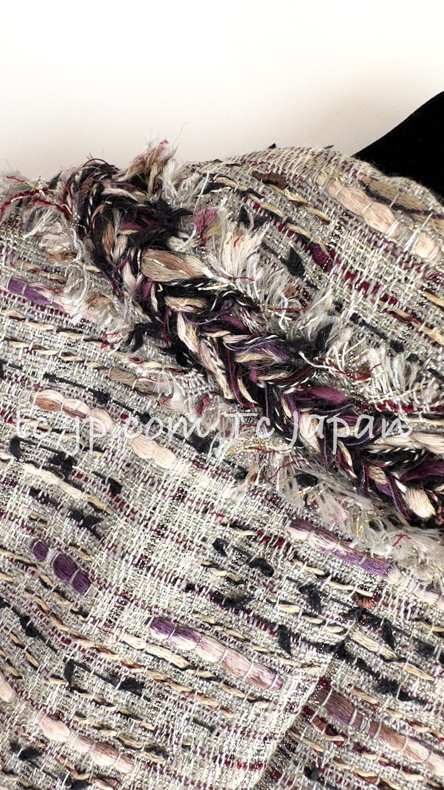CHANEL 08S Gray Purple Braid Trim Lesage Tweed Jacket 38 シャネル グレー パープル ブレイド トリム CC握手ボタン ルサージュ ツイード ジャケット 即発