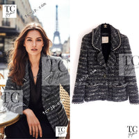 CHANEL 94A Vintage Black Mix Wool Tweed Jacket 36 38 シャネル ヴィンテージ スーパーモデルのブラック系 ウール ツイード ジャケット 即発