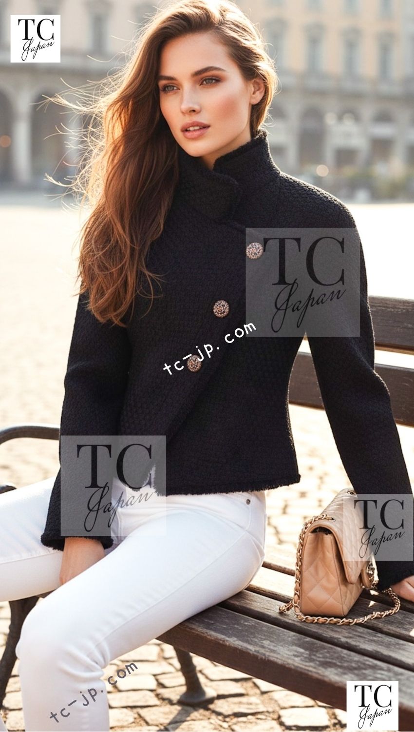 シャネル ジャケット CHANEL ブラック タータンチェック ツイード 13PF