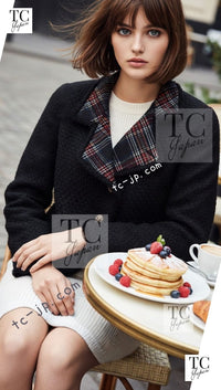 CHANEL 13PF Black Tartan Check Tweed Jacket 36 シャネル ブラック タータンチェック ツイード ジャケット 即発