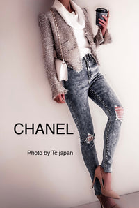 シャネル ジャケット スカート スーツ CHANEL 05S メタリック ベージュ ゴールド ツイード 38