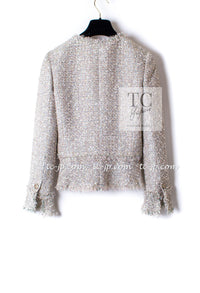 CHANEL 05S Metallic Beige Gold Tweed Jacket Skirt Suit 38 7