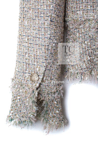 CHANEL 05S Metallic Beige Gold Tweed Jacket Skirt Suit 38 6