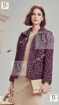 CHANEL 13A Lesage Pink Black Multi Jacket Coat 34 36 38 40 シャネル ルサージュ ピンク ブラック マルチカラー ツイード ジャケット コート 即発 - TC JAPAN