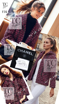 CHANEL 13A Lesage Pink Black Multi Jacket Coat 34 36 38 40 シャネル ルサージュ ピンク ブラック マルチカラー ツイード ジャケット コート 即発 - TC JAPAN