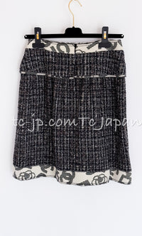 CHANEL 06S Gray Beige CC Logo Tweed Jacket Skirt Suit 38 シャネル CCロゴ グレー ベージュ ツイード ジャケット スカート スーツ 即発