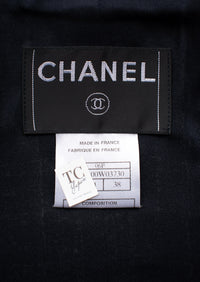 CHANEL 06S Gray Beige CC Logo Tweed Jacket Skirt Suit 38 シャネル CCロゴ グレー ベージュ ツイード ジャケット スカート スーツ 即発