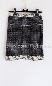 CHANEL 06S Gray Beige CC Logo Tweed Jacket Skirt Suit 38 シャネル CCロゴ グレー ベージュ ツイード ジャケット スカート スーツ 即発