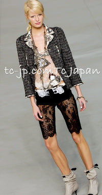 CHANEL 06S Gray Beige CC Logo Tweed Jacket Skirt Suit 38 シャネル CCロゴ グレー ベージュ ツイード ジャケット スカート スーツ 即発 - TC JAPAN