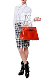 CHANEL 05S White Black Tweed Skirt 36 38 シャネル ホワイト ブラック ツイード スカート 即発
