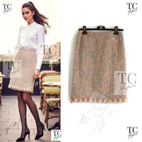 CHANEL 04A Beige Multi Color Lesage Skirt 38 シャネル ベージュ マルチカラー ルサージュ スカート 即発