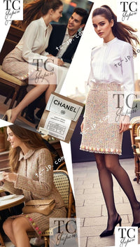 CHANEL 04A Beige Multi Color Lesage Skirt 38 シャネル ベージュ マルチカラー ルサージュ スカート 即発