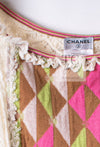 CHANEL 04A Beige Multi Color Lesage Cashmere Lining Skirt Suit Tops 38 40 シャネル ベージュ マルチカラー ルサージュ ジャケット スカート スーツ トップス 即発