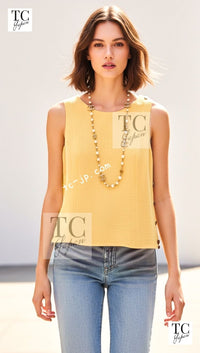 CHANEL 99C Soft Yellow CC Button Wool Tweed Jacket 38 40 シャネル ソフト イエロー CC ボタン ウール ツイード ジャケット 即発 - TC JAPAN