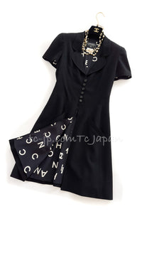 CHANEL 97S Vintage Black Silk CC Logo Jacket Coat 36 シャネル ヴィンテージ ブラック シルク CCロゴ ジャケット コート