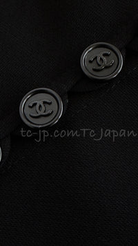 CHANEL 97S Vintage Black Silk CC Logo Jacket Coat 36 シャネル ヴィンテージ ブラック シルク CCロゴ ジャケット コート
