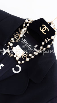 CHANEL 97S Vintage Black Silk CC Logo Jacket Coat 36 シャネル ヴィンテージ ブラック シルク CCロゴ ジャケット コート