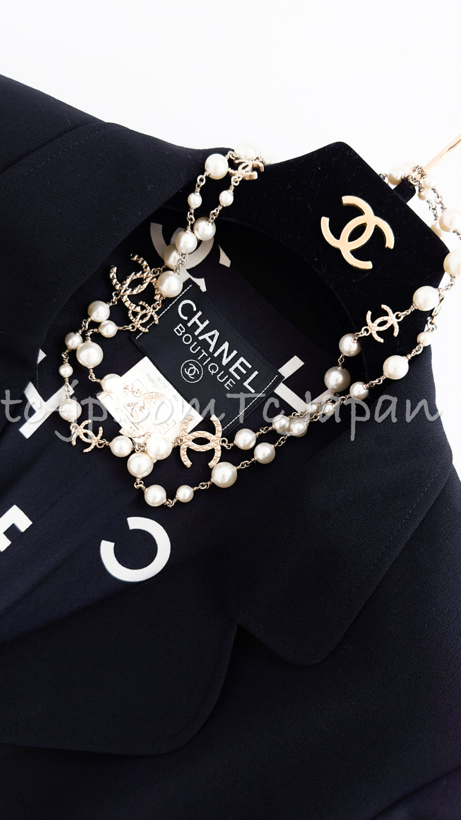 CHANEL 97S Vintage Black Silk CC Logo Jacket Coat 36 シャネル ヴィンテージ ブラック シルク CCロゴ ジャケット コート
