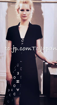 CHANEL 97S Vintage Black Silk CC Logo Jacket Coat 36 シャネル ヴィンテージ ブラック シルク CCロゴ ジャケット コート