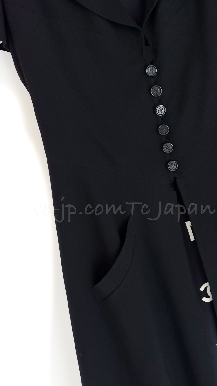CHANEL 97S Vintage Black Silk CC Logo Jacket Coat 36 シャネル ヴィンテージ ブラック シルク CCロゴ ジャケット コート