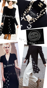 CHANEL 97S Vintage Black Silk CC Logo Jacket Coat 36 シャネル ヴィンテージ ブラック シルク CCロゴ ジャケット コート