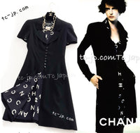CHANEL 97S Vintage Black Silk CC Logo Jacket Coat 36 シャネル ヴィンテージ ブラック シルク CCロゴ ジャケット コート