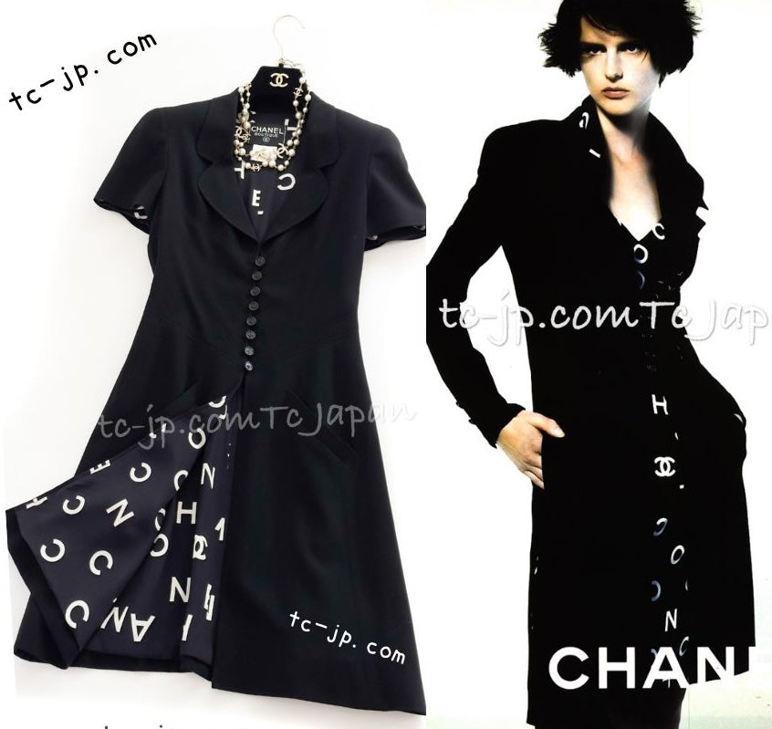 CHANEL 97S Vintage Black Silk CC Logo Jacket Coat 36 シャネル ヴィンテージ ブラック シルク CCロゴ ジャケット コート