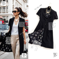 CHANEL 97S Vintage Black Silk CC Logo Jacket Coat 36 シャネル ヴィンテージ ブラック シルク CCロゴ ジャケット コート