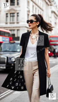 CHANEL 97S Vintage Black Silk CC Logo Jacket Coat 36 シャネル ヴィンテージ ブラック シルク CCロゴ ジャケット コート