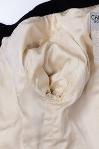CHANEL 94A Vintage Rare Collectible Creme Ivory Black Trim Jacket 34 36 シャネル ヴィンテージ スーパーモデル ブークレ クリーム アイボリー ブラック トリム ジャケット 即発