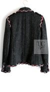 CHANEL 13PF Gray Black Trim Wool Tweed Jacket 36 38 シャネル グレー ブラック トリミング ウール ツイード ジャケット 即発
